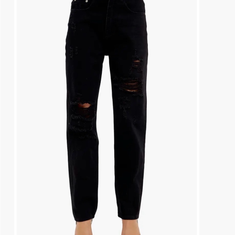 Women's Black Distressed Jeans